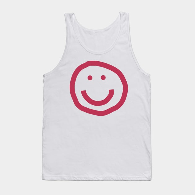 Viva Magenta Smiley Face Pantone Color of the Year 2023 Tank Top by ellenhenryart